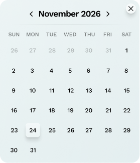 Semi-transparent calendar date picker
