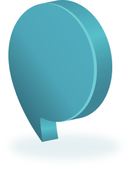 Teal 3D chat bubble